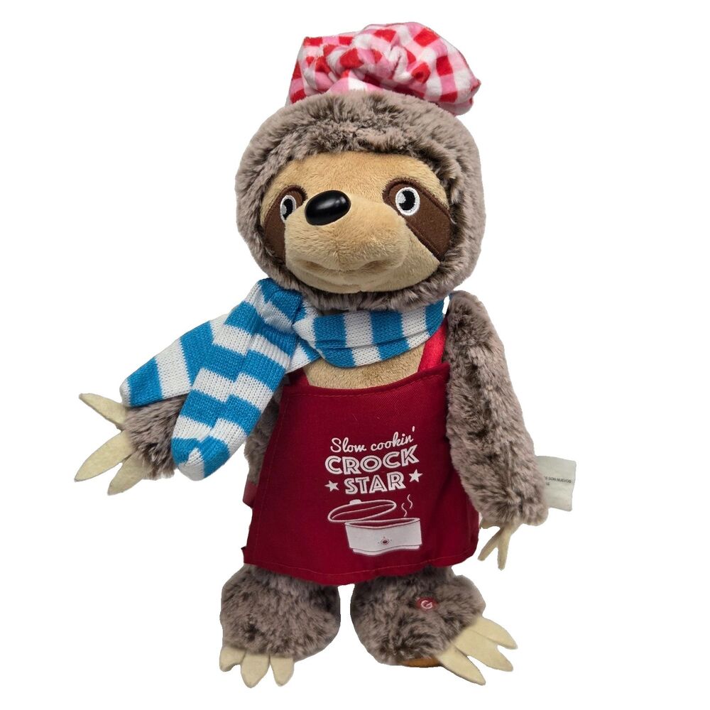 13” Gemmy Sloth Animated Singing Dancing Merry Christmas Song Crock Star